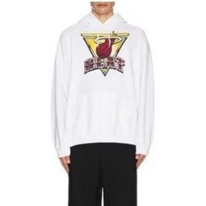 Junk Food Miami Heat Hoodie Unisex Medium White NBA Graphic Pullover Good